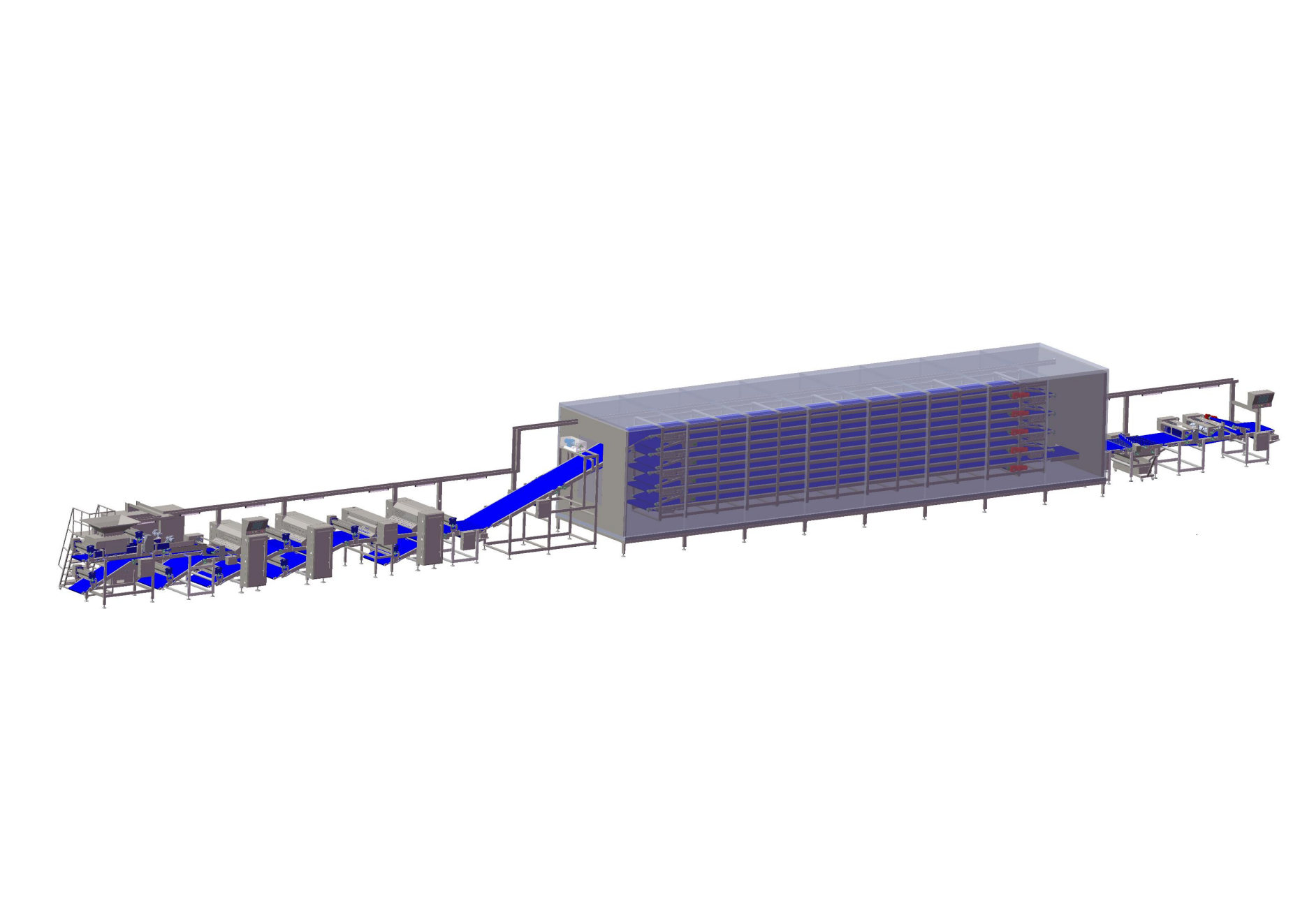 High Capacity Pizza Pita Dough Forming Line with Intermediate Proofer